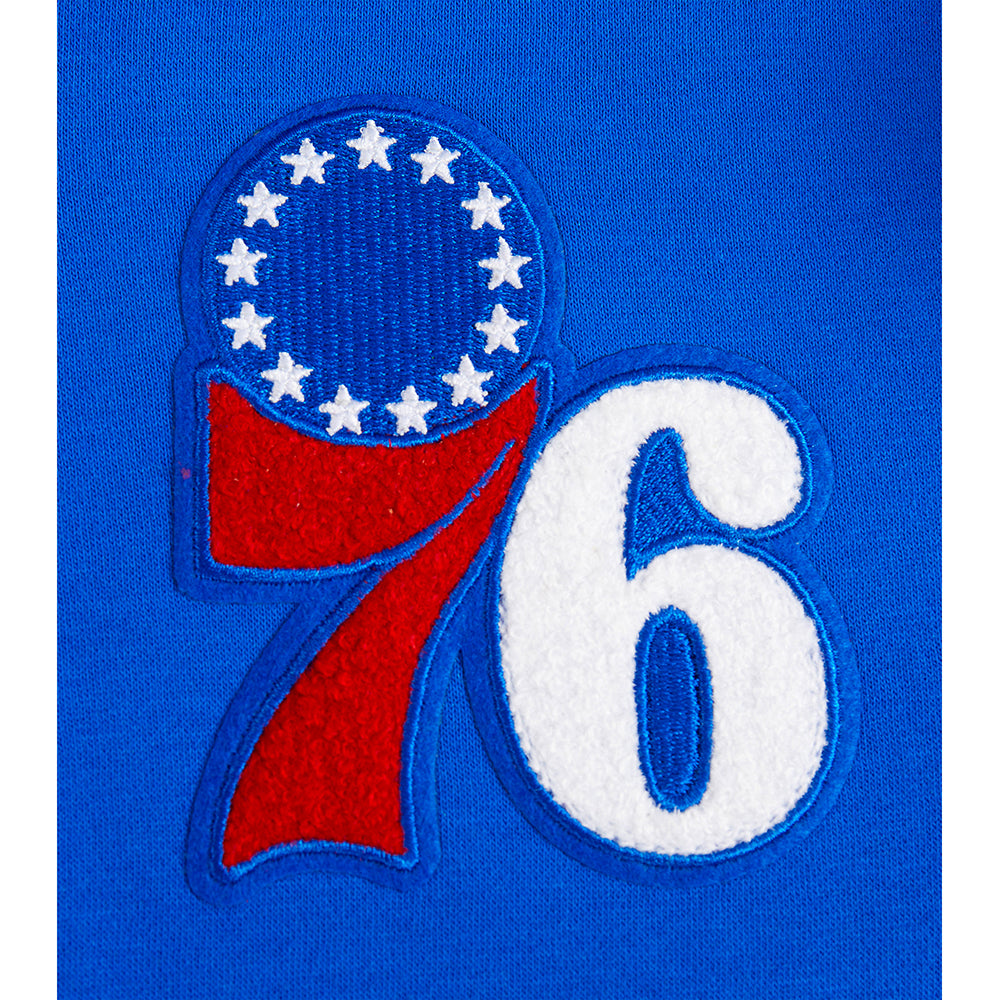 NBA PHILADELPHIA 76ERS CLASSIC BIG BOY'S FLC FZ PO HOODIE (ROYAL BLUE)