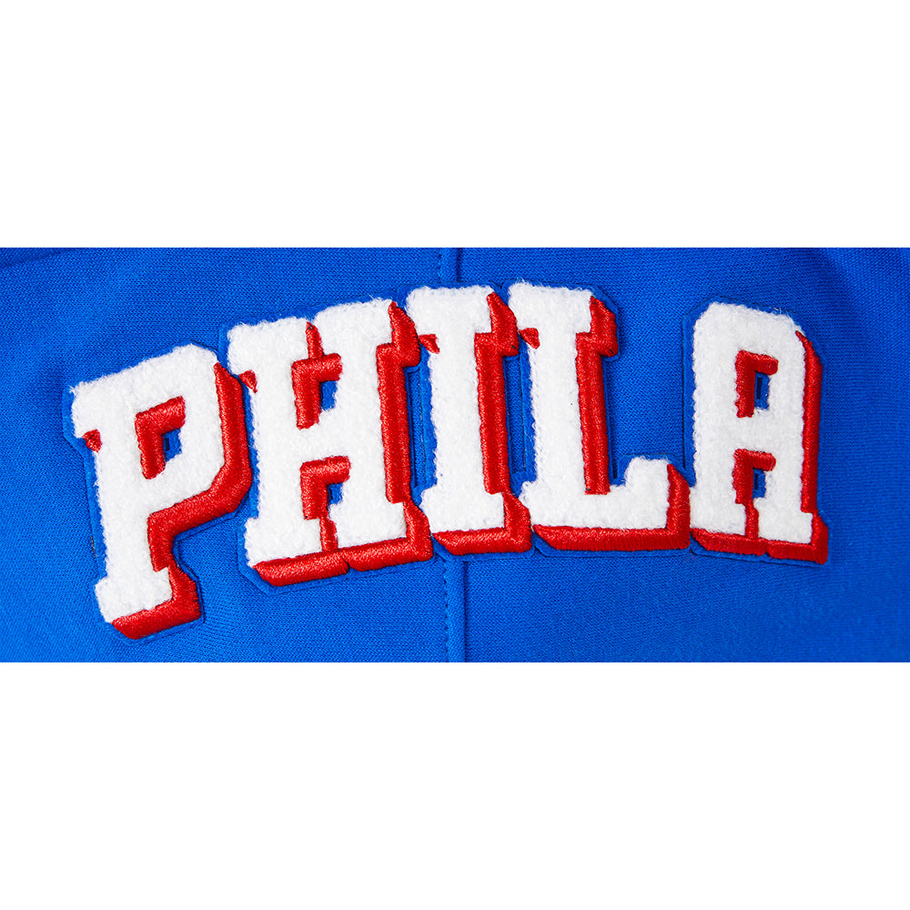 NBA PHILADELPHIA 76ERS CLASSIC BIG BOY'S FLC FZ PO HOODIE (ROYAL BLUE)