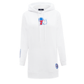 NBA PHILADELPHIA 76ERS CLASSIC WOMEN'S FLC HOODIE DRESS (WHITE)