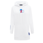 NBA PHILADELPHIA 76ERS CLASSIC WOMEN'S FLC HOODIE DRESS (WHITE)