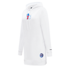NBA PHILADELPHIA 76ERS CLASSIC WOMEN'S FLC HOODIE DRESS (WHITE)