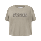 NBA PHILADELPHIA 76ERS NEUTRAL BIG GIRL'S SS BOXY TEE (TAUPE)