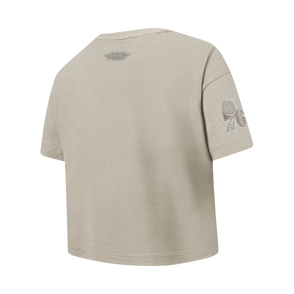 NBA PHILADELPHIA 76ERS NEUTRAL BIG GIRL'S SS BOXY TEE (TAUPE)