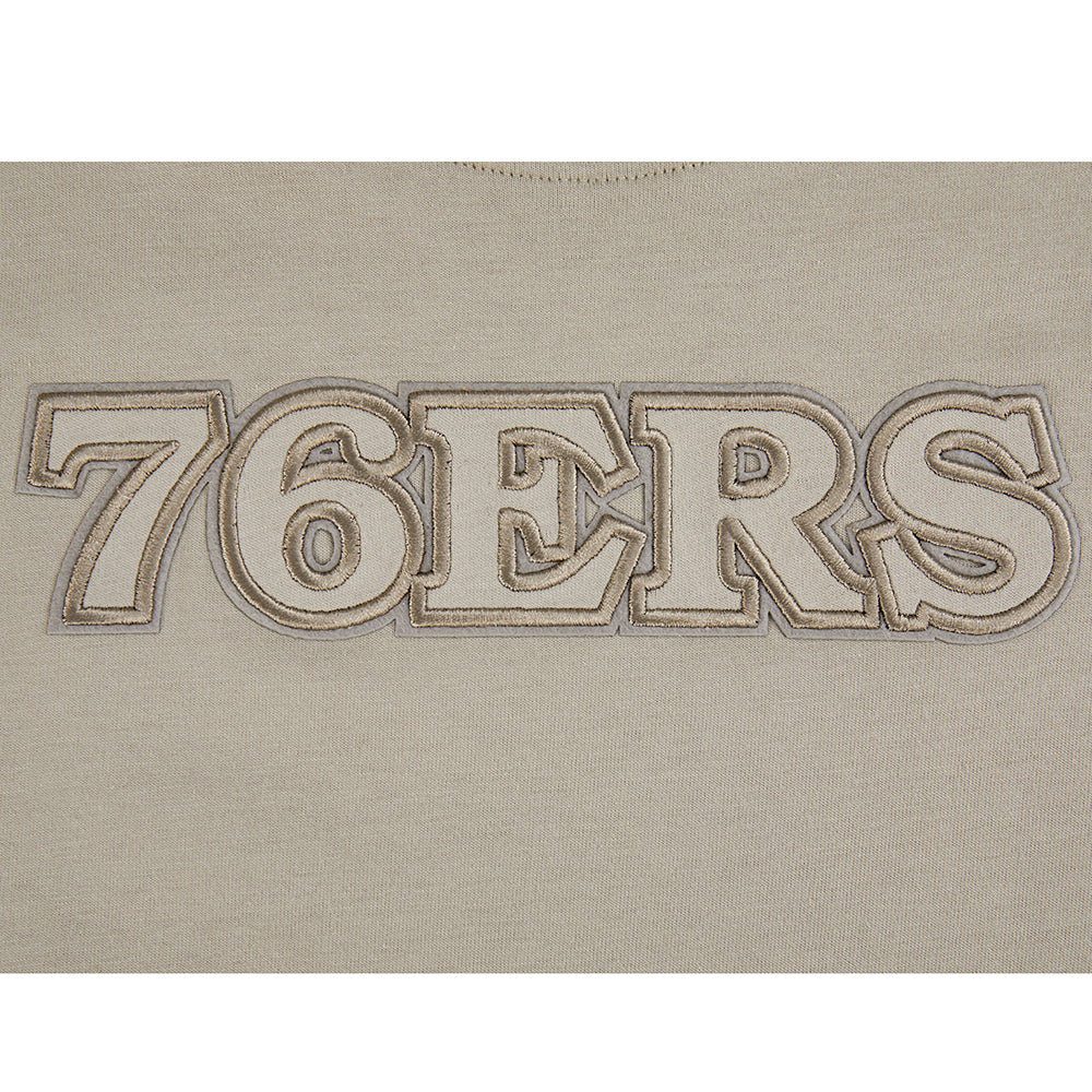 NBA PHILADELPHIA 76ERS NEUTRAL BIG GIRL'S SS BOXY TEE (TAUPE)