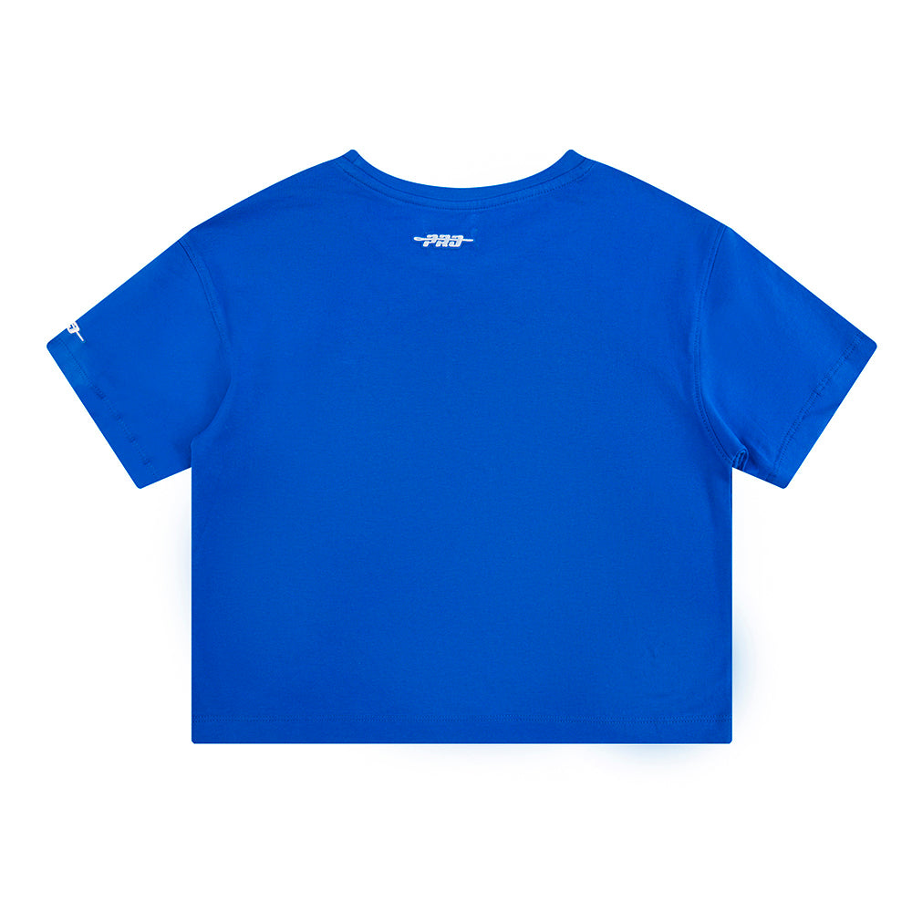 NBA PHILADELPHIA 76ERS RETRO CLASSIC BIG GIRLS SHORT SLEEVE BOXY TEE (ROYAL BLUE)