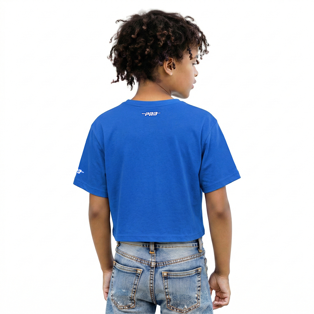NBA PHILADELPHIA 76ERS RETRO CLASSIC BIG GIRLS SHORT SLEEVE BOXY TEE (ROYAL BLUE)