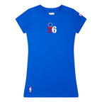 NBA PHILADELPHIA 76ERS CLASSIC BIG GIRL'S TEE DRESS (ROYAL BLUE)