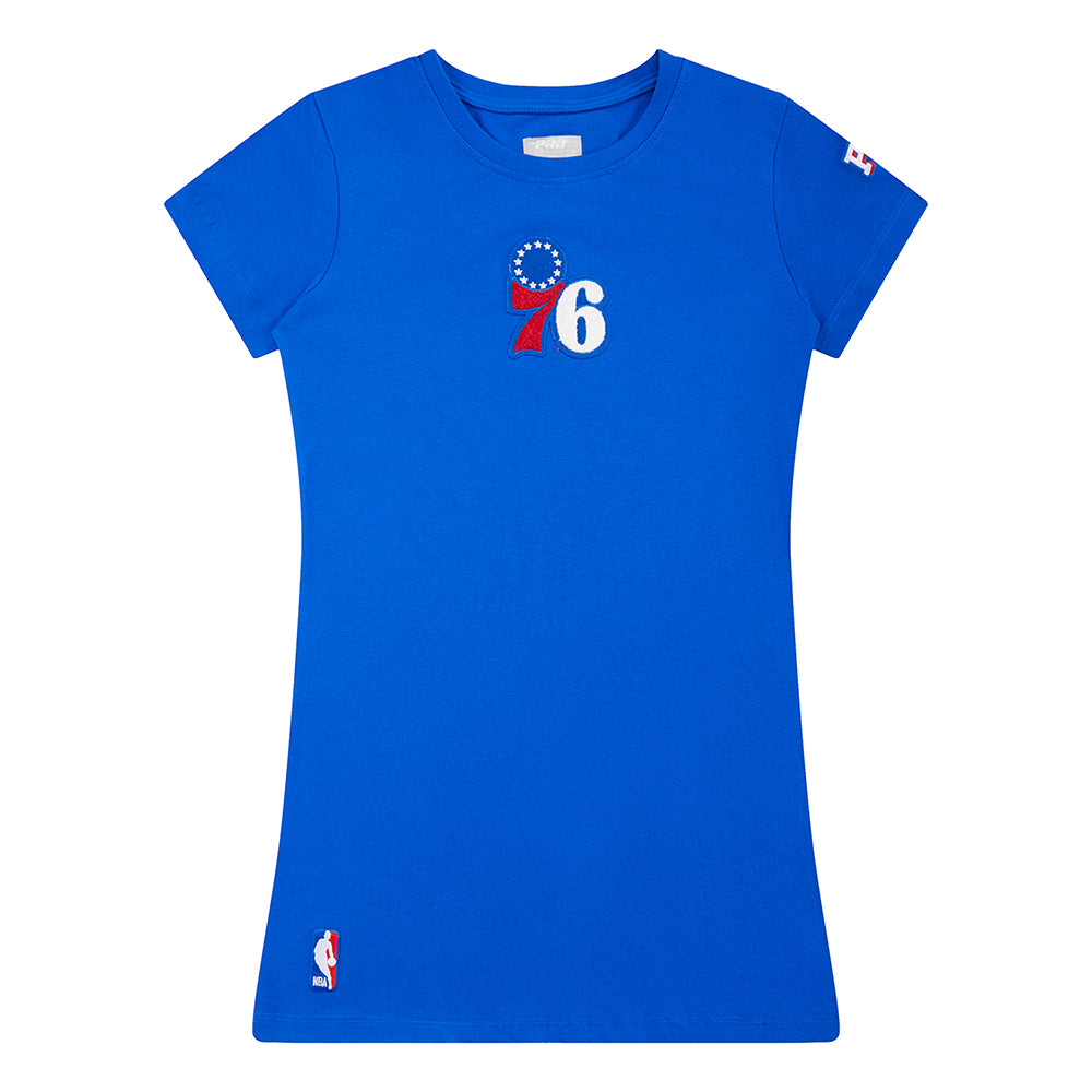 NBA PHILADELPHIA 76ERS CLASSIC BIG GIRL'S TEE DRESS (ROYAL BLUE)