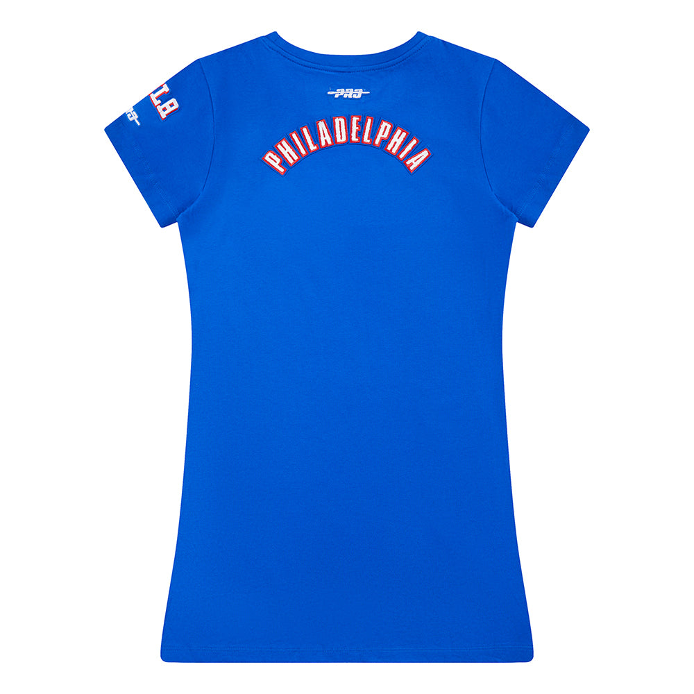 NBA PHILADELPHIA 76ERS CLASSIC BIG GIRL'S TEE DRESS (ROYAL BLUE)