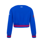 NBA PHILADELPHIA 76ERS RETRO CLASSIC BIG GIRL'S RIB FLC CREWNECK (ROYAL BLUE/RED)