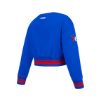 NBA PHILADELPHIA 76ERS RETRO CLASSIC BIG GIRL'S RIB FLC CREWNECK (ROYAL BLUE/RED)