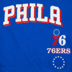 NBA PHILADELPHIA 76ERS RETRO CLASSIC BIG GIRL'S RIB FLC CREWNECK (ROYAL BLUE/RED)