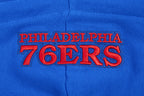 NBA PHILADELPHIA 76ERS SCRIPT TAIL CHANDAIL À CAPUCHON COURT EN MOLLETON CÔTELÉ POUR FEMME (BLEU ROYAL/ROUGE)