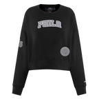 NBA PHILADELPHIA 76ERS REVERSE FRENCH TERRY CHANDAIL À COL ROND EN MOLLETON POUR FEMME (NOIR)