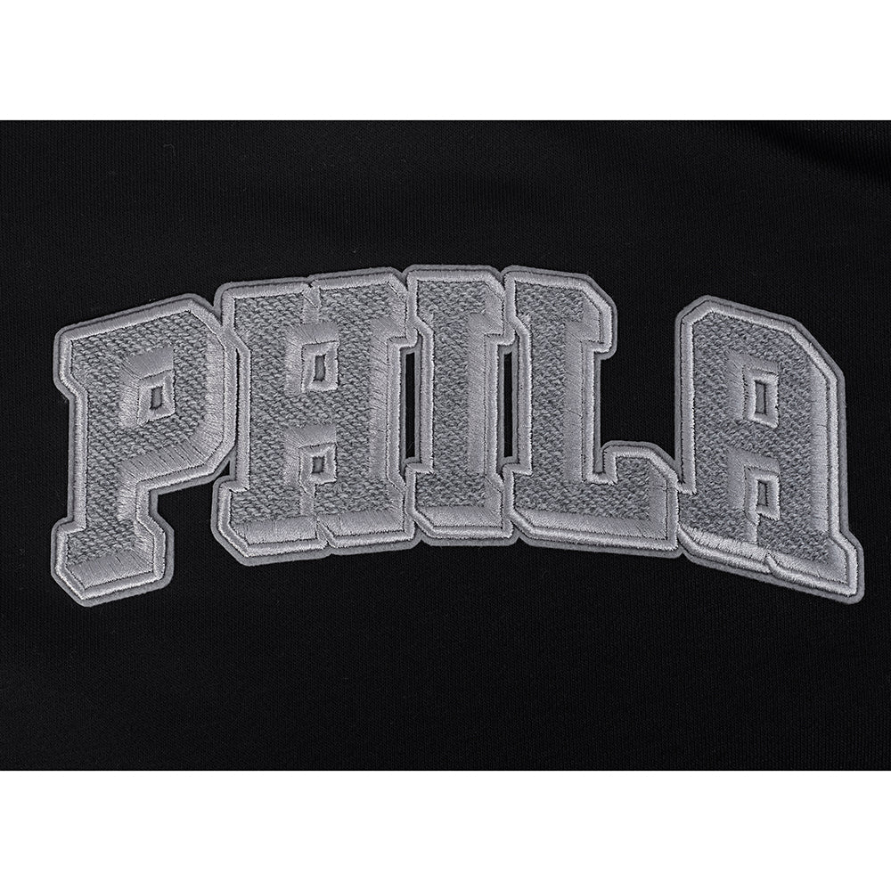 NBA PHILADELPHIA 76ERS REVERSE FRENCH TERRY CHANDAIL À COL ROND EN MOLLETON POUR FEMME (NOIR)