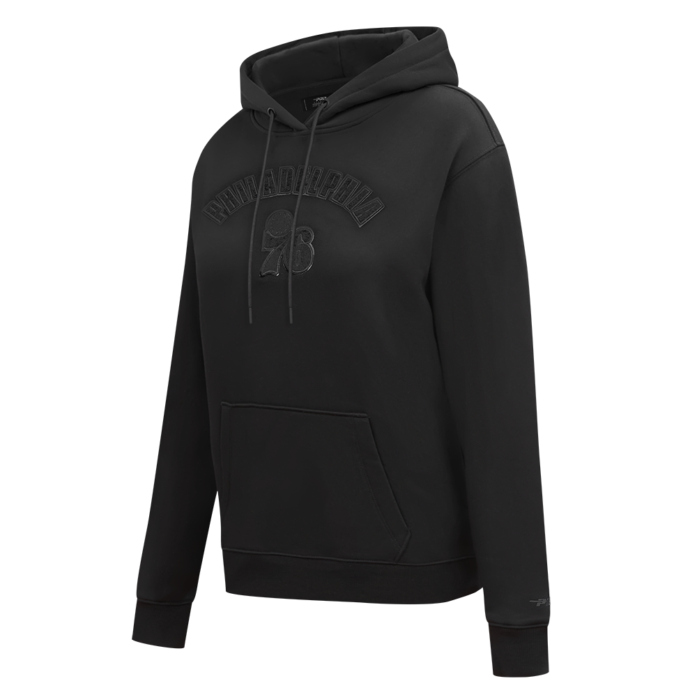 NBA PHILADELPHIA 76ERS TRIPLE BLACK WOMEN'S PULLOVER HOODIE (TRIPLE BLACK)
