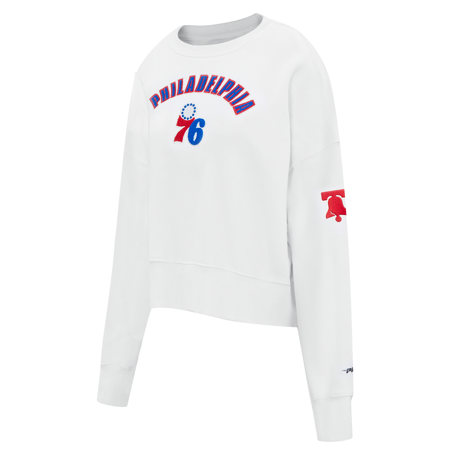 NBA PHILADELPHIA 76ERS CLASSIC WOMEN'S FLEECE CREWNECK (WHITE)