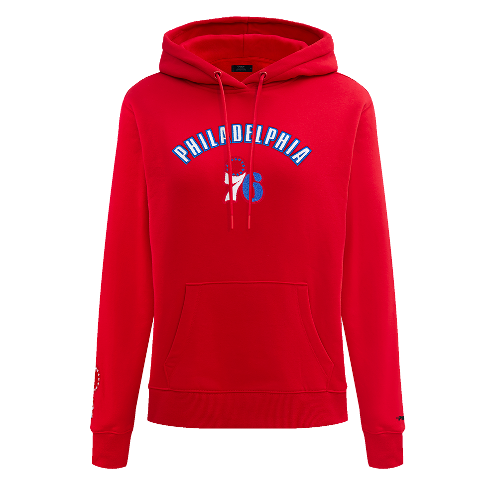 NBA PHILADELPHIA 76ERS CLASSIC WOMEN'S FLC PO HOODIE (RED)