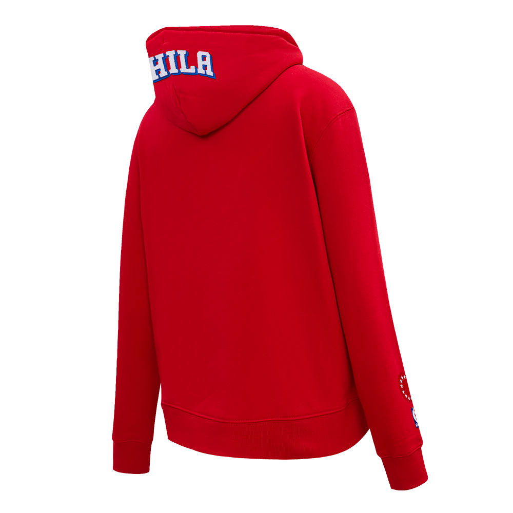 NBA PHILADELPHIA 76ERS CLASSIC WOMEN'S FLC PO HOODIE (RED)
