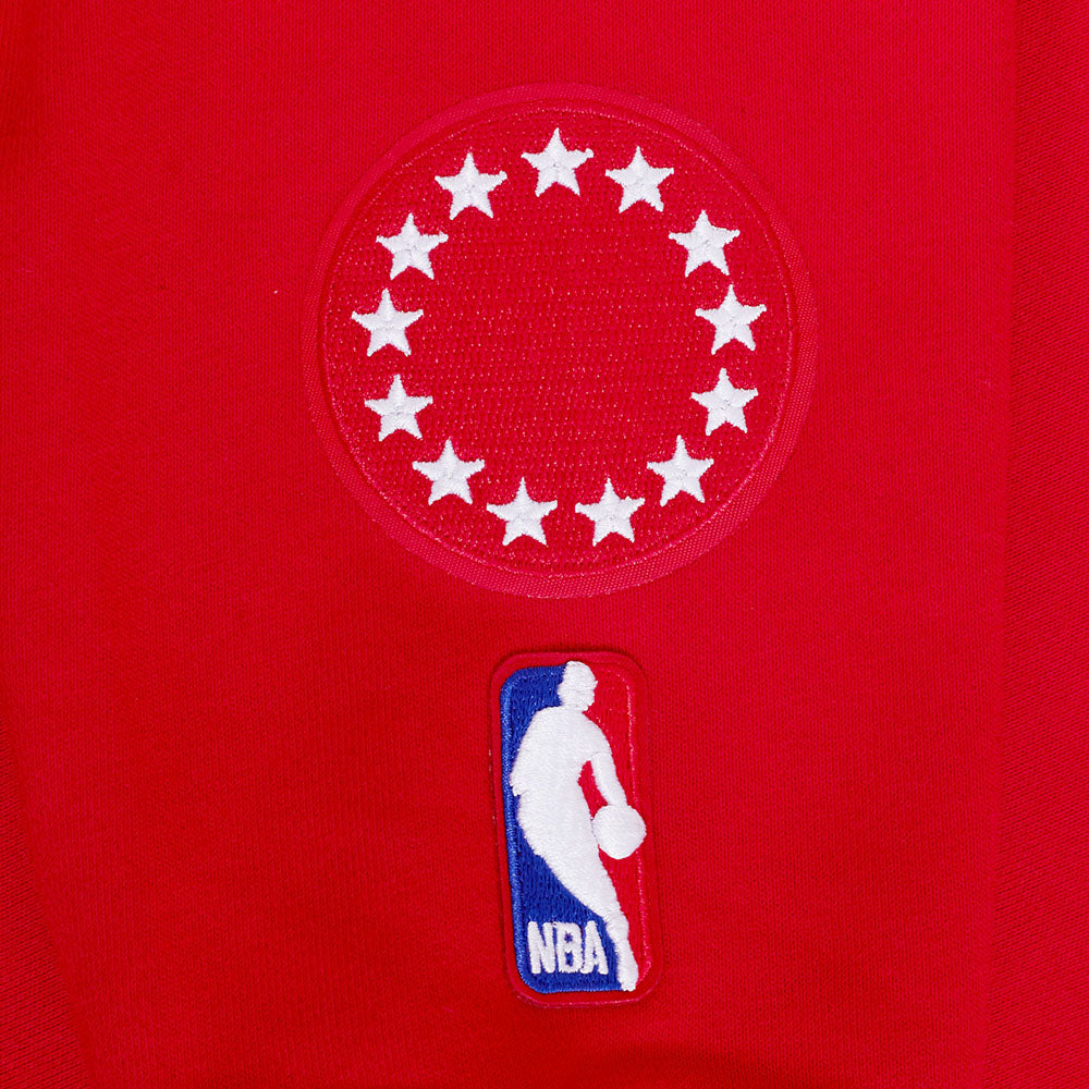 NBA PHILADELPHIA 76ERS CLASSIC WOMEN'S FLC PO HOODIE (RED)