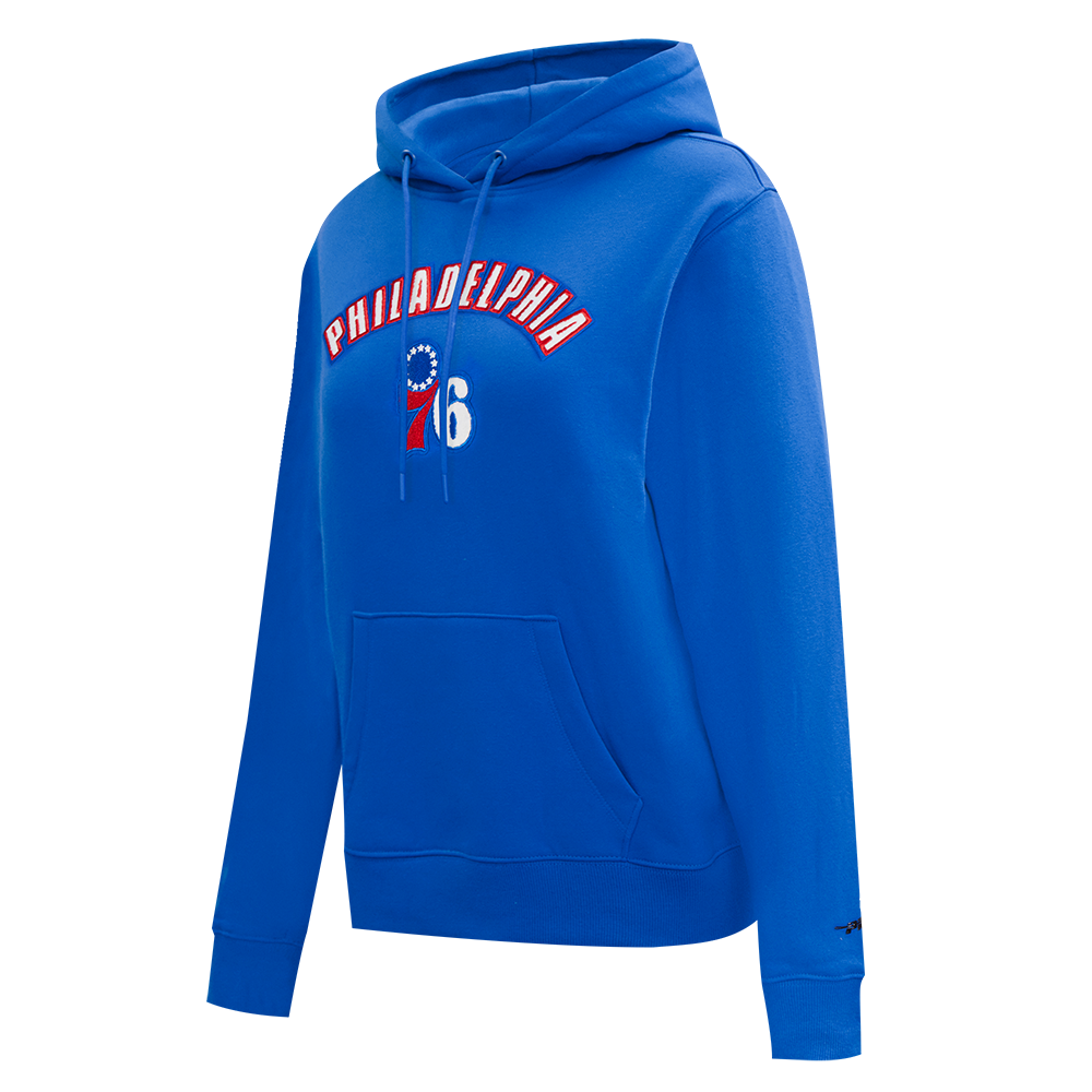 NBA PHILADELPHIA 76ERS CLASSIC WOMEN'S FLEECE PULLOVER HOODIE (ROYAL BLUE)