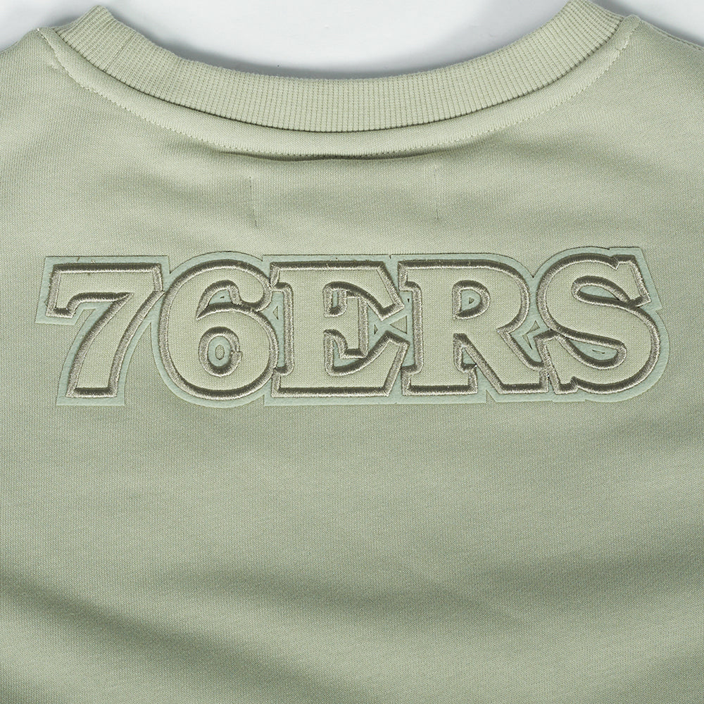 NBA PHILADELPHIA 76ERS NEUTRAL FLEECE CREWNECK (MOSS)