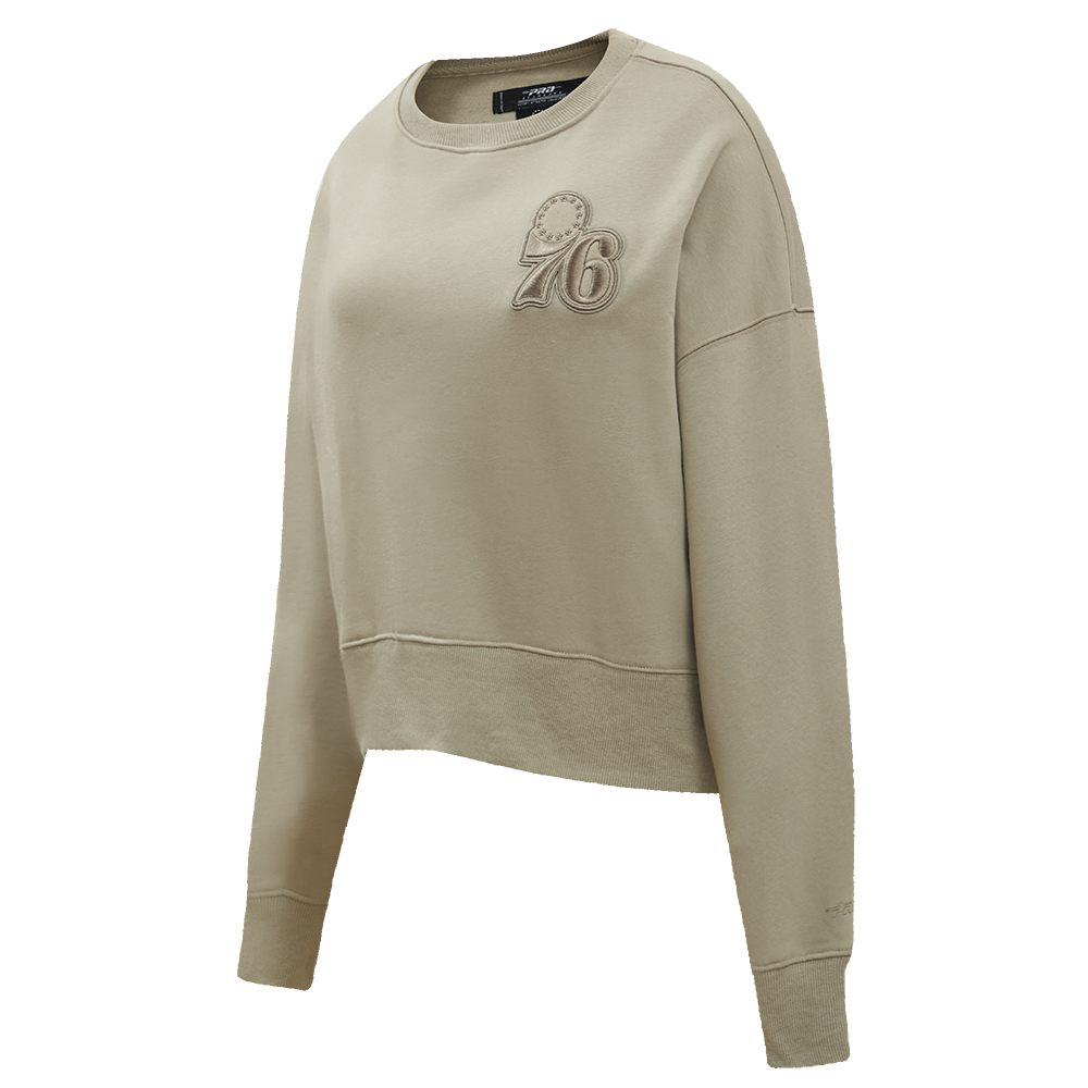 NBA PHILADELPHIA 76ERS NEUTRAL WOMEN'S CREWNECK (TAUPE)