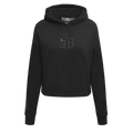 NBA PHILADELPHIA 76ERS NEUTRAL WOMEN'S CROPPED PULLOVER HOODIE (BLACK)