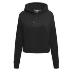 NBA PHILADELPHIA 76ERS NEUTRAL WOMEN'S CROPPED PULLOVER HOODIE (BLACK)