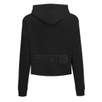 NBA PHILADELPHIA 76ERS NEUTRAL WOMEN'S CROPPED PULLOVER HOODIE (BLACK)