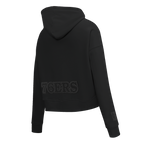 NBA PHILADELPHIA 76ERS NEUTRAL WOMEN'S CROPPED PULLOVER HOODIE (BLACK)