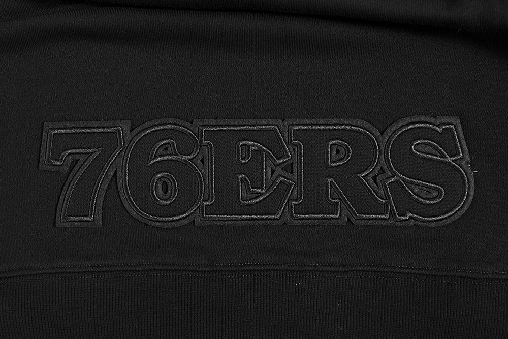 NBA PHILADELPHIA 76ERS NEUTRAL WOMEN'S CROPPED PULLOVER HOODIE (BLACK)