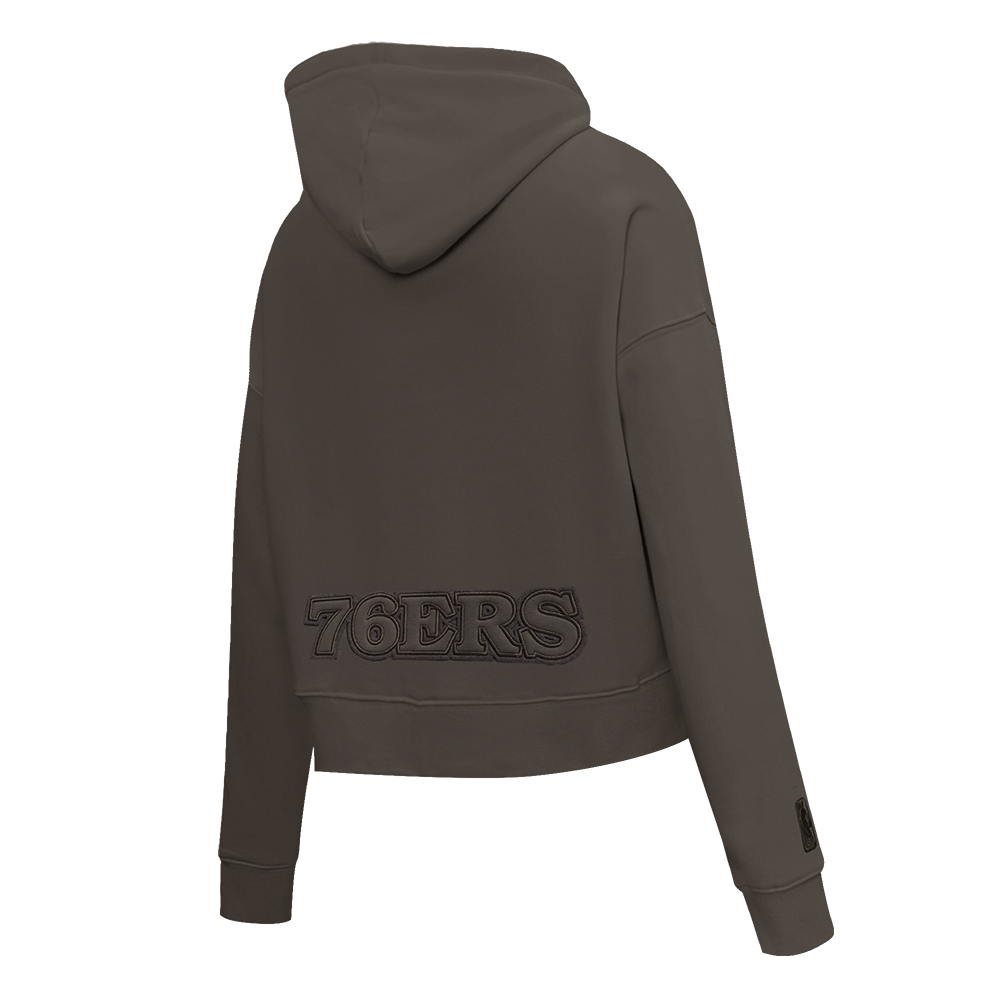 NBA PHILADELPHIA 76ERS NEUTRAL CROPPED WOMEN'S PO HOODIE (DARK TAUPE)