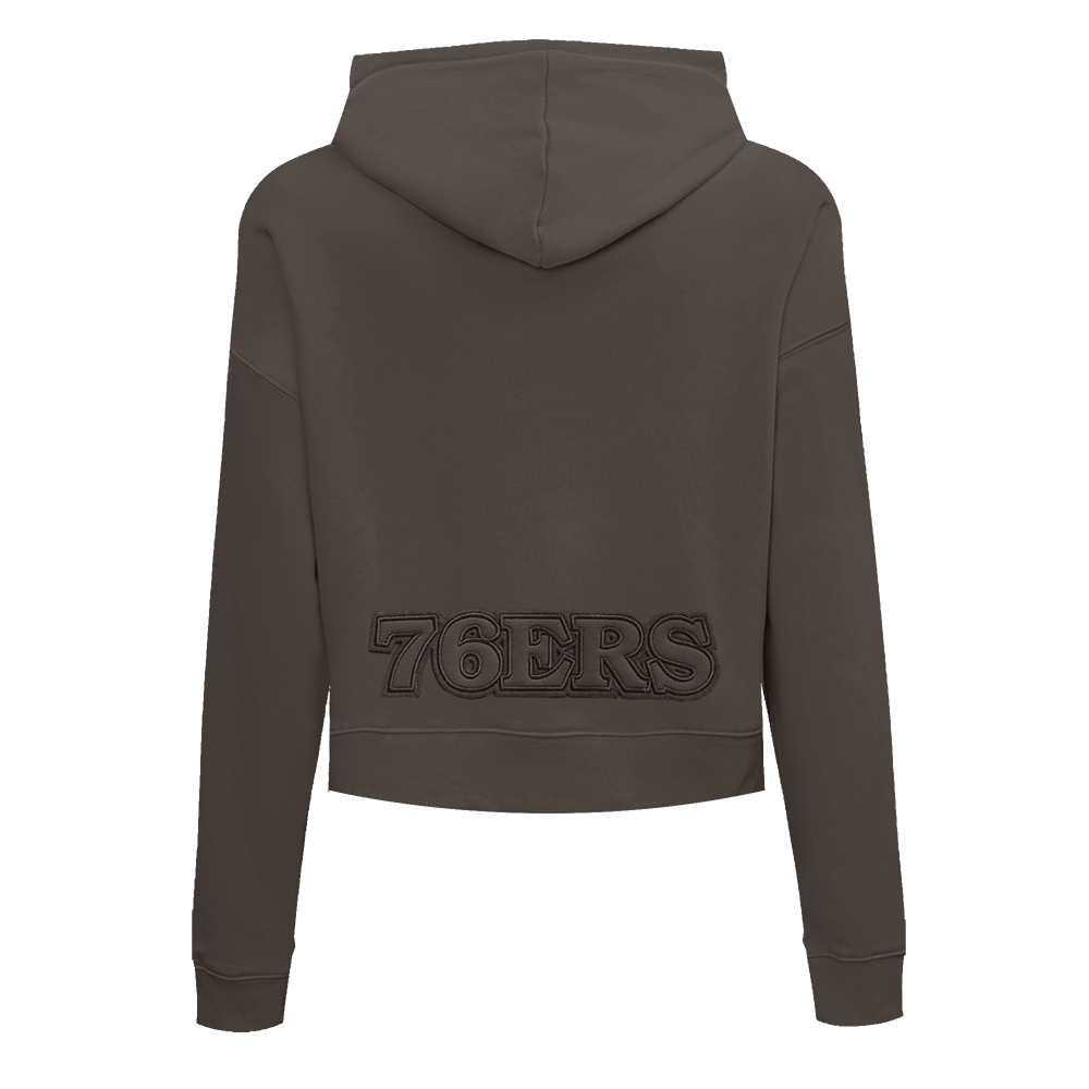 NBA PHILADELPHIA 76ERS NEUTRAL CROPPED WOMEN'S PO HOODIE (DARK TAUPE)