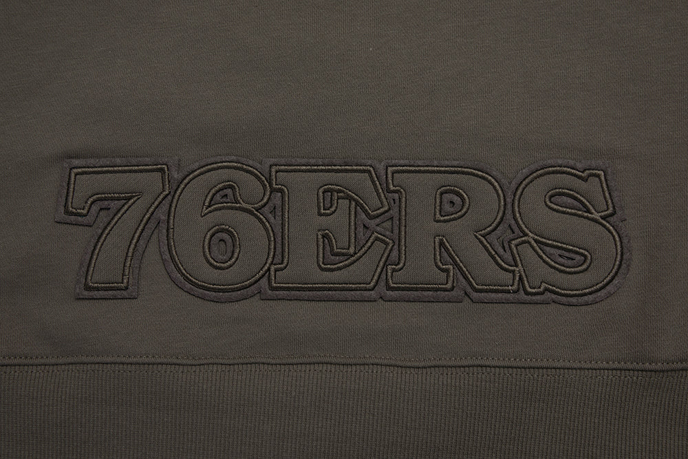 NBA PHILADELPHIA 76ERS NEUTRAL CROPPED WOMEN'S PO HOODIE (DARK TAUPE)
