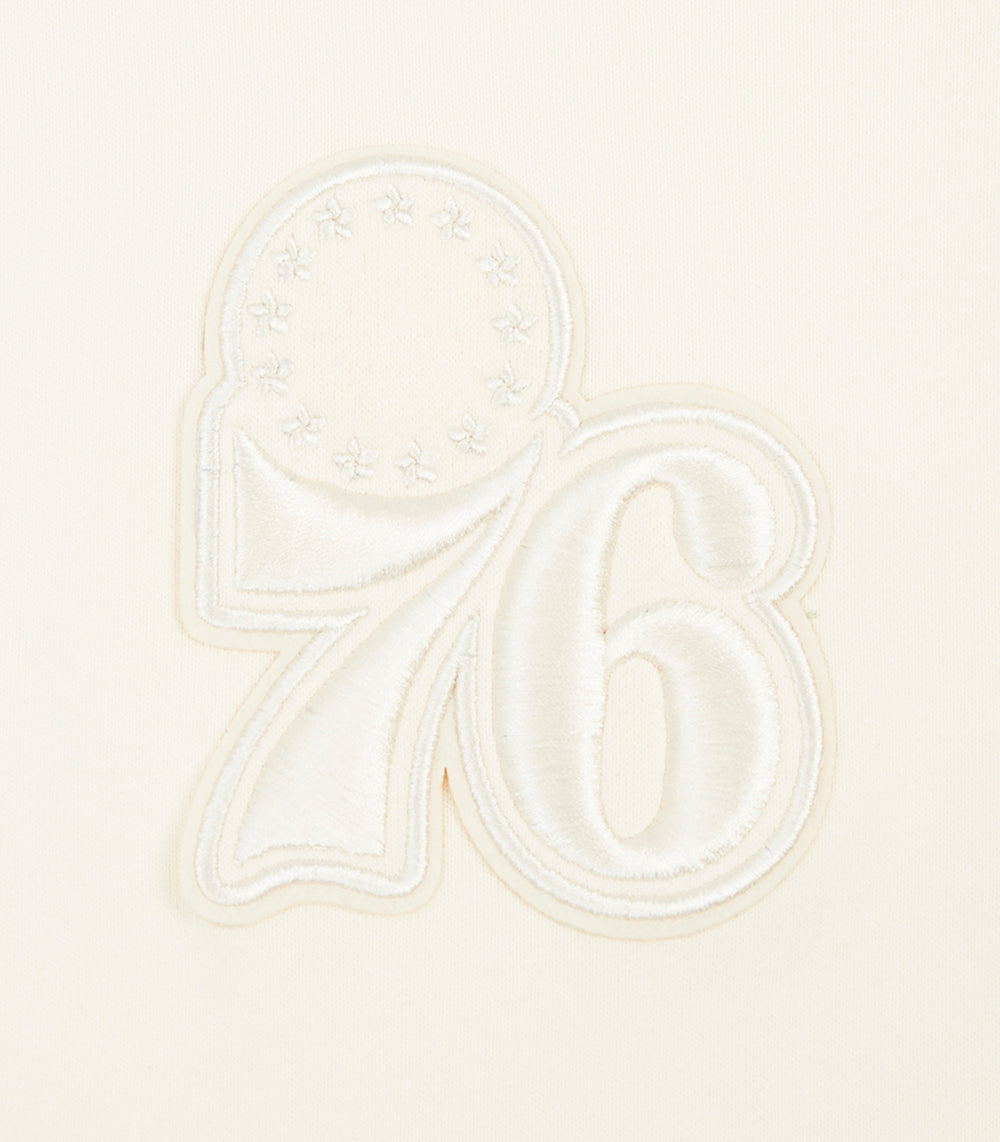 NBA PHILADELPHIA 76ERS NEUTRAL CHANDAIL À CAPUCHON COURT POUR FEMME (COQUILLE D'ŒUF)