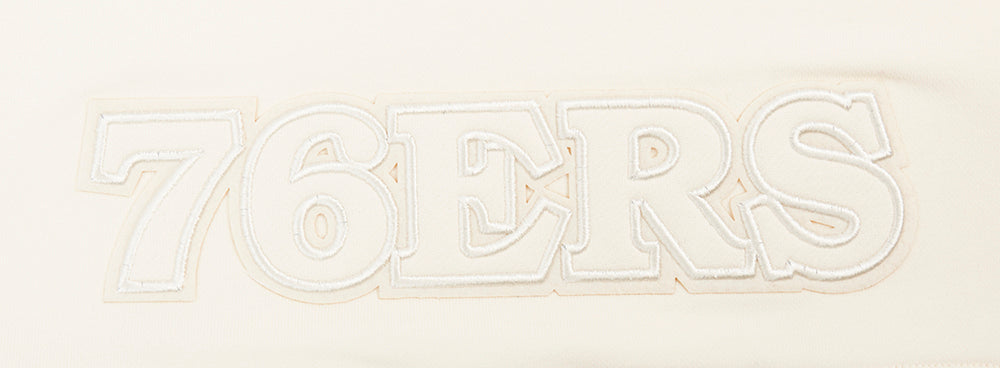 NBA PHILADELPHIA 76ERS NEUTRAL CHANDAIL À CAPUCHON COURT POUR FEMME (COQUILLE D'ŒUF)