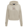 NBA PHILADELPHIA 76ERS NEUTRAL WOMEN'S CROPPED PULLOVER HOODIE (TAUPE)