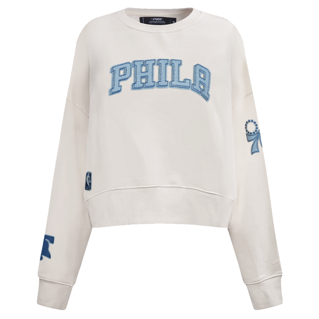 NBA PHILADELPHIA 76ERS VARSITY BLUES WOMEN'S CREWNECK (LINEN)
