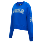 NBA PHILADELPHIA 76ERS VARSITY BLUES WOMEN'S CREWNECK (ROYAL BLUE)