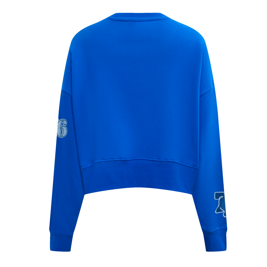 NBA PHILADELPHIA 76ERS VARSITY BLUES WOMEN'S CREWNECK (ROYAL BLUE)
