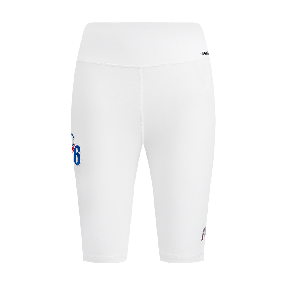 NBA PHILADELPHIA 76ERS CLASSIC HIGH WAIST JERSEY BIKE SHORT (WHITE)