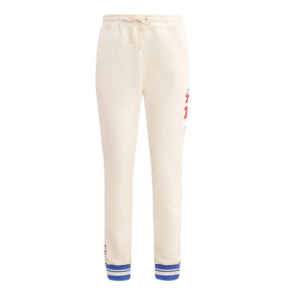 NBA PHILADELPHIA 76ERS RETRO CLASSIC WOMEN'S SWEATPANT (EGGSHELL/ROYAL BLUE)