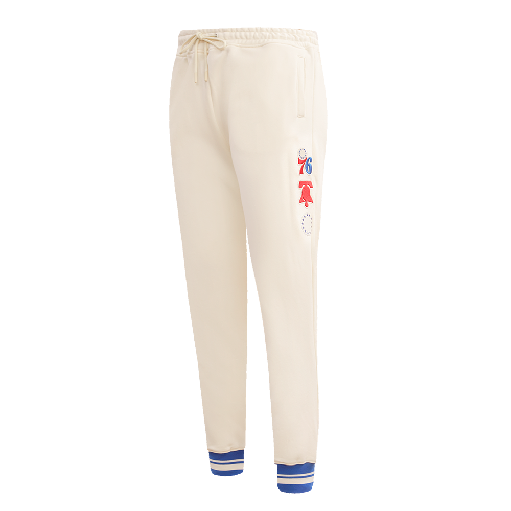 NBA PHILADELPHIA 76ERS RETRO CLASSIC WOMEN'S SWEATPANT (EGGSHELL/ROYAL BLUE)