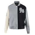 NBA PHILADELPHIA 76ERS REVERSE FRENCH TERRY BLOUSON COLLÉGIAL POUR FEMME (NOIR/GRIS/COQUILLE D'ŒUF)