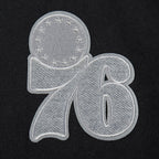 NBA PHILADELPHIA 76ERS REVERSE FRENCH TERRY BLOUSON COLLÉGIAL POUR FEMME (NOIR/GRIS/COQUILLE D'ŒUF)