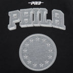 NBA PHILADELPHIA 76ERS REVERSE FRENCH TERRY BLOUSON COLLÉGIAL POUR FEMME (NOIR/GRIS/COQUILLE D'ŒUF)