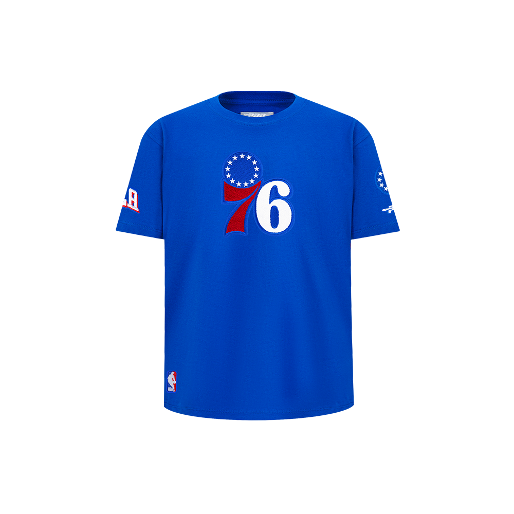 NBA PHILADELPHIA 76ERS RETRO CLASSIC T-SHIRT À MANCHES COURTES POUR GARÇON ENFANT (BLEU ROYAL)