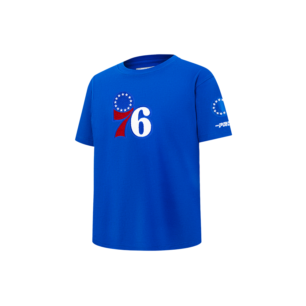 NBA PHILADELPHIA 76ERS RETRO CLASSIC T-SHIRT À MANCHES COURTES POUR GARÇON ENFANT (BLEU ROYAL)