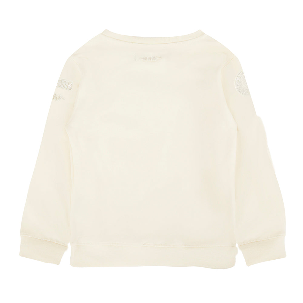 NBA PHILADELPHIA 76ERS NEUTRAL LITTLE BOYS FLEECE CREWNECK (EGGSHELL)